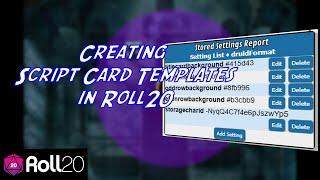 Creating ScriptCard Templates in Roll20