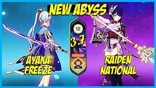 NEW 3.7 Spiral Abyss Floor 12 C0 Ayaka Freeze & C0 Raiden National ARE STILL STRONG  Genshin Impact