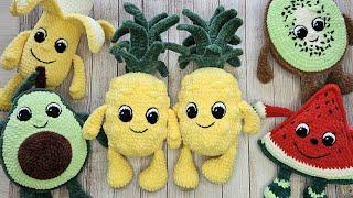 Вязаный Ананас крючком Обзор игрушки амигуруми по МК @goozell_toys Crochet Pineapple pattern