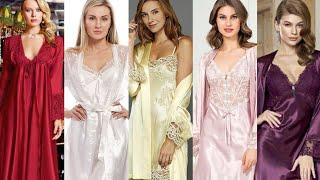 Bridal silk satin nightwear sleepwear two-piece sleepwear