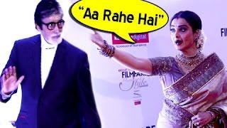 Rekha Makes Way For Amitabh Bachchan On Red Carpet  Filmfare Glamour And Style Awards 2016