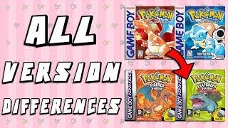 Pokemon Version Differences Red & Blue vs FireRed & LeafGreen