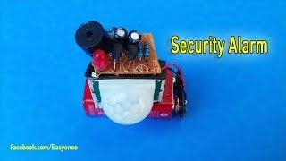 How to make easy home security circuit using  pir sensor hc-sr501