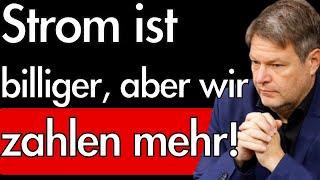 Skandal Habeck verteidigt grüne Politik Günstigerer Strom doch die Kosten steigen