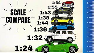 Diecast Model Cars Scale Comparison  Various Welly Models Scales  4K video  Jan and Toys