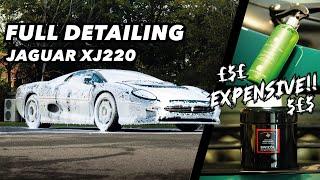 Rare Jaguar XJ220 Full Detailing  Worlds Most Expensive Wax Combo?