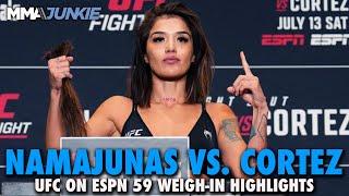 Tracy Cortez Cuts Hair to Make Weight vs. Rose Namajunas  UFC on ESPN 59  Weigh-In Highlights