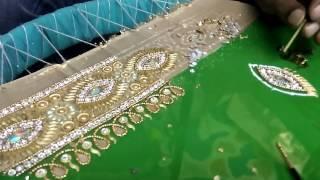 Zari work  making saree border design