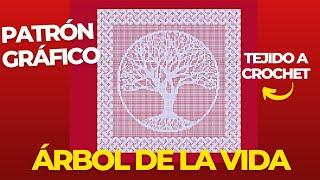 ÁRBOL DE LA VIDA PATRÓN GRÁFICO Para Crochet Filet 