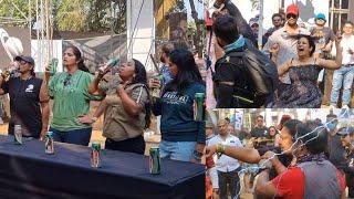 Womens Beer Drinking  Competition #ridermania2022 #goa #women #beer #challenge