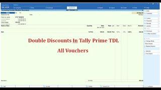 Double Discounts In Tally Prime TDL All Voucher