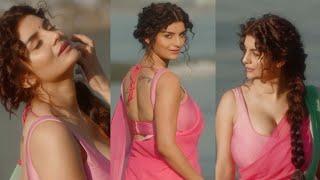 Desi Diva  Glamorous  beauty   Flaunt Her Perfect Stunning Pink Saree