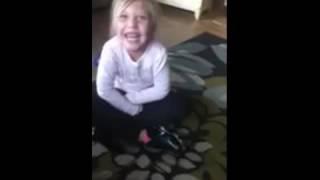 Little girl farts while her sister interviews her