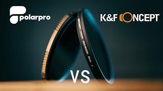 ND Filter Comparison K&F Concept ND8-2000 vs PolarPro Variable ND