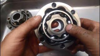 How to CV Joint Old Worn vs New Constant Velocity Joint Worn vs New How To Assemble Ball Bearings