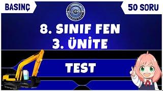 8. SINIF FEN BİLİMLERİ 3. ÜNİTE TEST