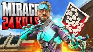 AMAZING Mirage 24 KILLS and 6300 Damage Apex Legends Gameplay