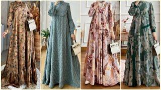 Beautiful Printed Latest Abaya Designs 2024 Stylish Burqa Design New Floral Print Abaya Design