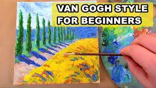 How to paint like Van Gogh oil painting for beginners fast and simplified Van Gogh technique style