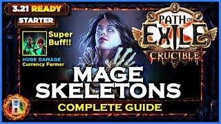 PoE 3.21 MAGE SKELETONS NECROMANCER - COMPLETE GUIDE - PATH OF EXILE CRUCIBLE - POE BUILDS