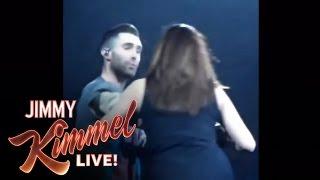 Adam Levine Accidentally Threw A Mic In A Fan’s Face