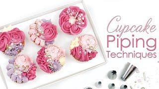 Cupcake Piping Techniques - What Piping Nozzles  Piping Tips to use to pipe a box of cupcakes