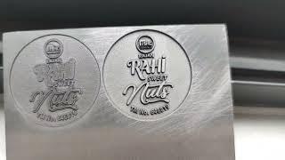 1mm deep engraving on 2083 Die Mould Steel material by JPT MOPA 60W laser marking machine