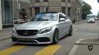 Modified Mercedes-AMG C63 S Coupe INVASION in Zurich LOUD Exhaust SOUNDS