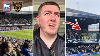 4500 AWAY FANS TAKEOVER & FAN FALLS OUT OF  STAND at IPSWICH TOWN vs MAIDSTONE UNITED