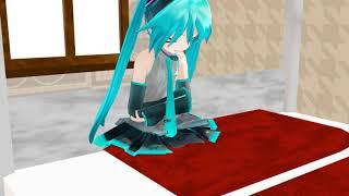 Miku come out of the bathroom MMD MEME Motion DL