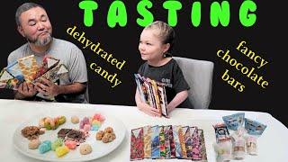Doing a dehydrated snacks taste test