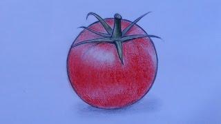 كيف أرسم الخضروات  الطماطم 