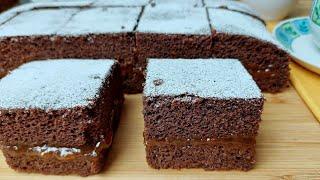 Cocoa cake on water no eggs and no butter. A simple recipe without a mixer for a soft dough