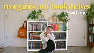 reorganize my bookshelf with me  bookshelf tour & new reading journal