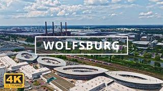 Wolfsburg  Germany   4K Drone Footage With Subtitles