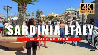  Sardinia Italy Walking Tour - Alghero Beach and Fortress City Walk  4K 60fps HDR 