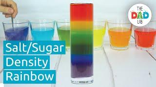 How to Make Salt or Sugar Water Density Rainbow Tower  Simple Kids Science