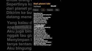 Dari Planet Yang lain-Sal Priadi  #liriklagu #popularsong#viraltiktok