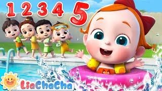 Five Little Babies Swimming in the Pool  Swimming Song  LiaChaCha Nursery Rhymes & Baby Songs