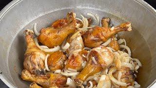 Chakhokhbili in a cauldron at the stake - The best recipe Chicken recipe. Chakhokhbili recipe