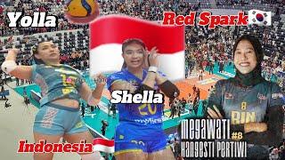 Pesona Spike keras MEGAWATI vs Shella Yolla yuliana proliga 2024 red spark vs indonesia volleyball