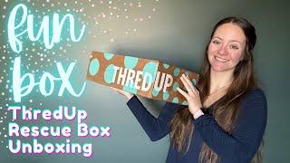 Unboxing The FUN BOX  ThredUP Rescue Box Thrift Haul Mystery Box 10 Items To Resell On Poshmark