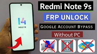 Redmi Note 9s MIUI 14 Frp Bypass  Reset Google Account Lock  Without Activity Launcher 2024