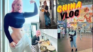 China travel vlog week 1  hotel gym and lots of food