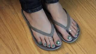 Sexy indian feet in flip flops