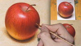 How to draw an APPLE. We draw realistically.