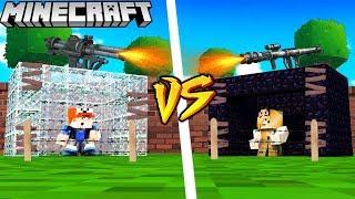 BAZA Z OBSYDIANU VS BAZA ZE SZKŁA - MINECRAFT  Vito vs Bella