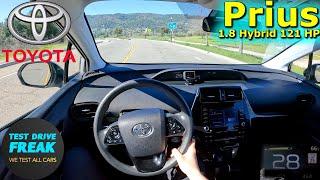 2022 Toyota Prius LE 1.8 Hybrid 121 HP CITY POV DRIVE in Pleasanton California with Fuel Consumption