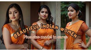 4K Beautiful indian women in saree   Plus size model in saree #ai #aimodels #aigirls