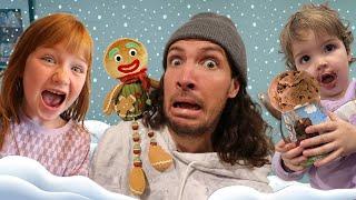 Adley & Niko WiNTER NEiGHBORHOOD Baby gingerbread is Alive neighbor wont wakeup play pretend town